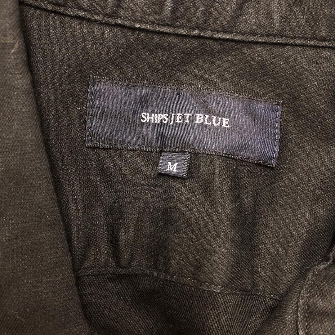 【05416】 SHIPS JET BLUE シップスジェットブルー トップス M 黒 ボタン式 半袖 ブラック シンプル 韓国 おしゃれ