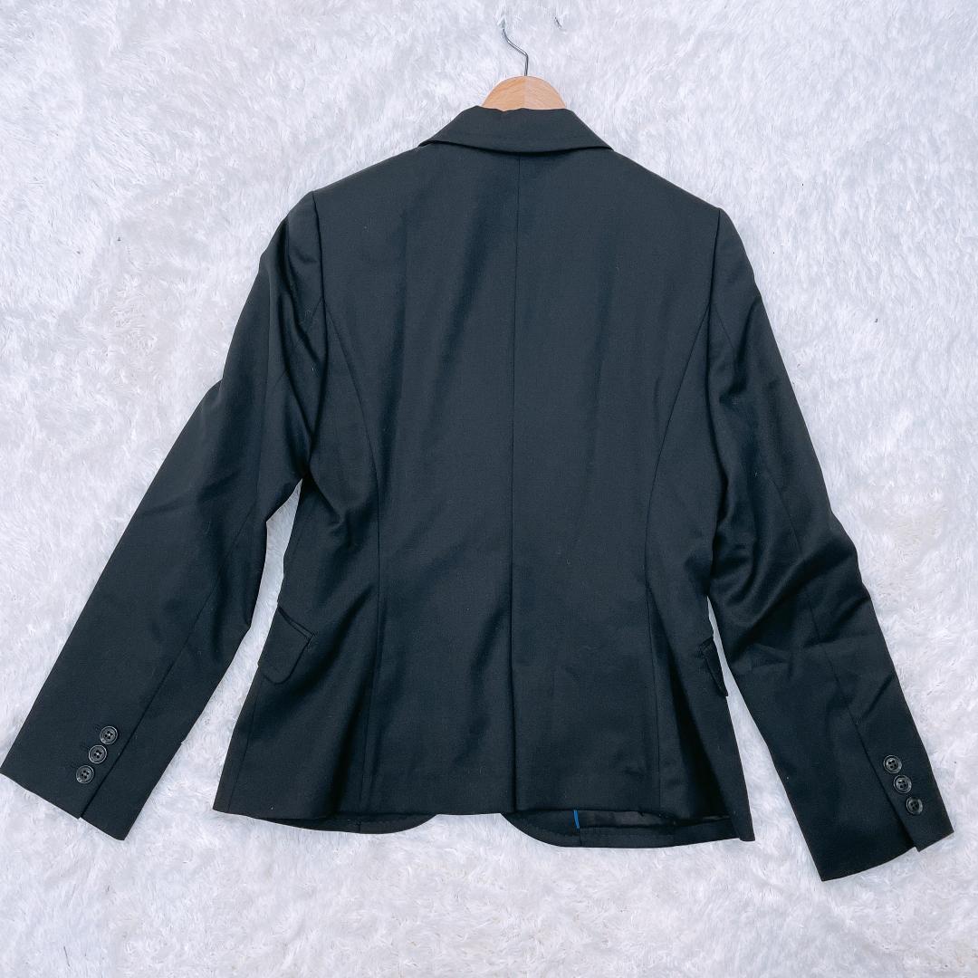【05431】 レディースS LES MUES テーラードジャケット アウター スーツ ブラック ネオストレッチ SUPER 100's
