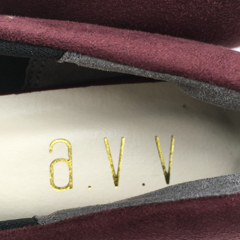 【05808】 a.v.v アーヴェヴェ パンプス ヒール 靴 サイズS ワインレッド ヒール 大人っぽい オシャレ 綺麗め レディース 定価4990円