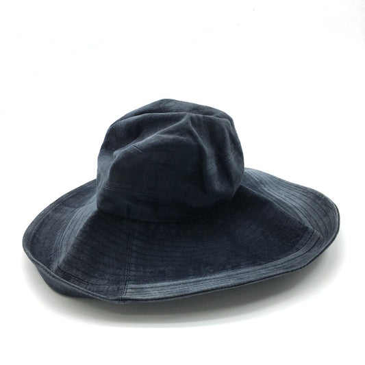 【05886】 BROOKLYN HAT ブルックリンハット ハット ネイビー つば広め 豚革 帽子 新古品 未使用 タグ付き おしゃれ