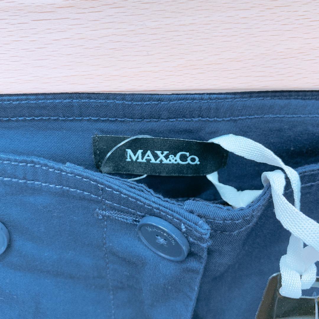【05987】 MAX&Co. マックス アンド コー パンツ ボトムス 38 パープル 新品 未使用 ポケット ジップアップ ストレッチ