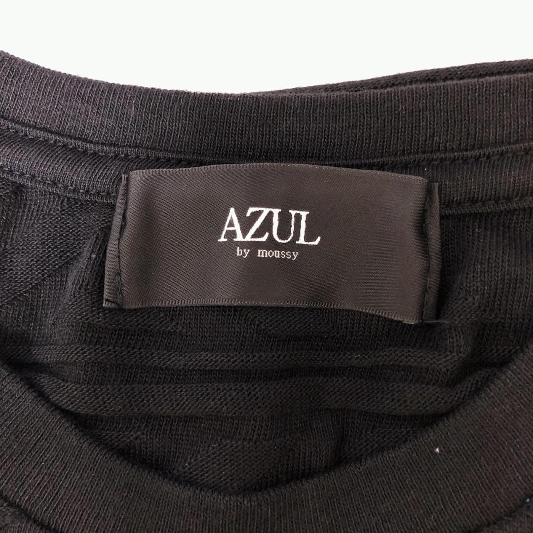 【06044】 AZUL アズール Ｔシャツ 黒 S 柄 ポケット おしゃれ 総柄 ブラック 半袖 人気ブランド クール シンプル 新古品 未使用
