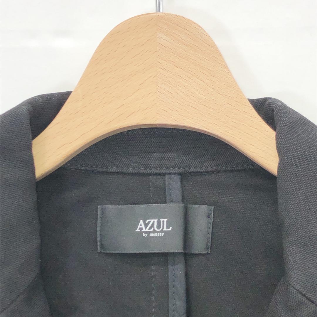 【06084】 AZUL BY MOUSSY アズールバイマウジー テーラードジャケット S ブラック 黒 シンプル 予備ボタン付き フォーマル ビジネス