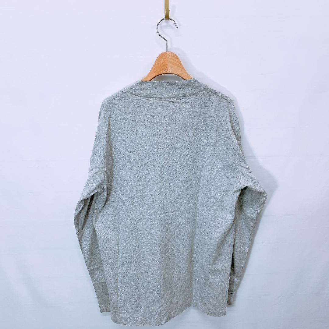【06109】 nano BASE ナノベース ハイネックTシャツ ワイド L グレー 新古品 未使用 灰色 長袖 無地 シンプル 大きめ
