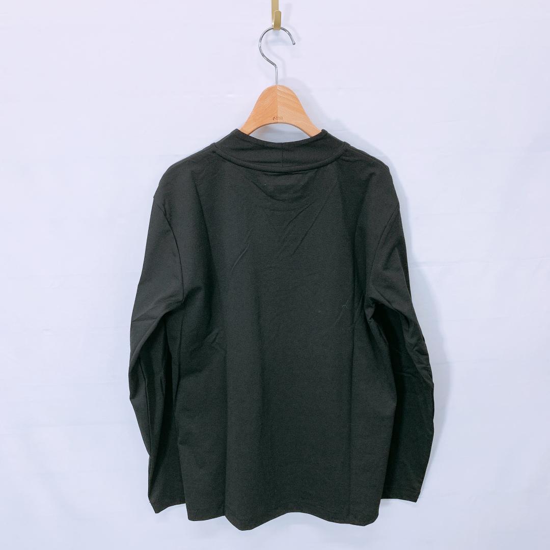 【06112】 nano BASE ナノベース ハイネックTシャツ M ブラック 新古品 未使用 黒 長袖 大きめ シンプル 無地おしゃれ