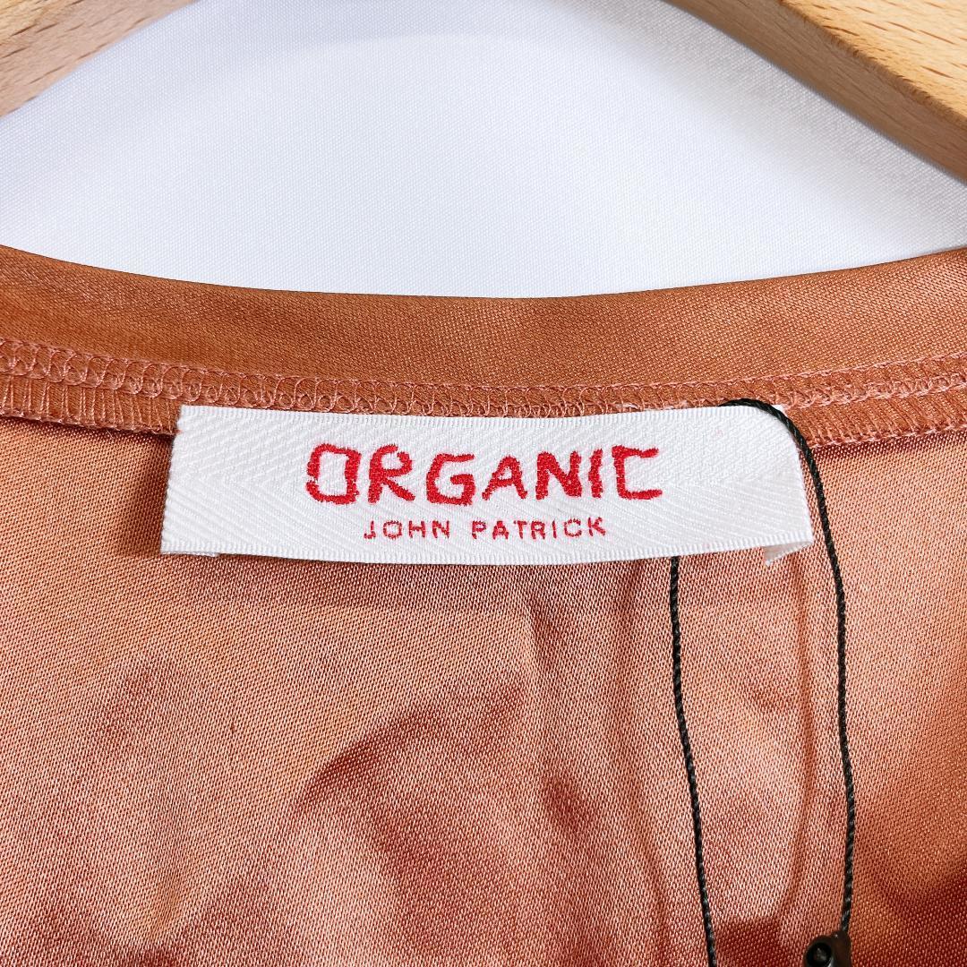 【06272】新古品 ORGANIC トップス XSサイズ ブラウン 新古品 未使用品 タグ付き オーガニック Tシャツ レディース ロング シンプル 半袖
