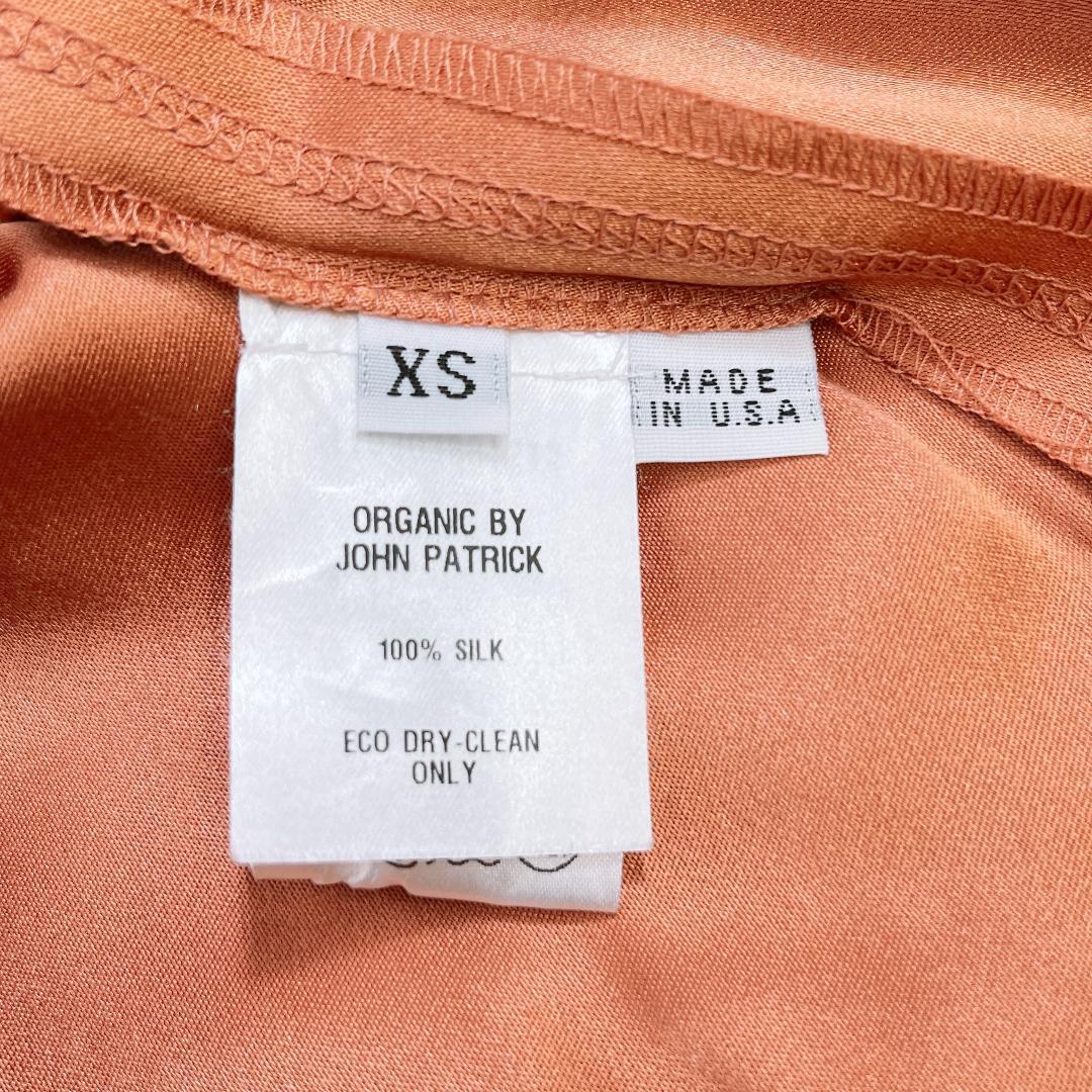 【06272】新古品 ORGANIC トップス XSサイズ ブラウン 新古品 未使用品 タグ付き オーガニック Tシャツ レディース ロング シンプル 半袖