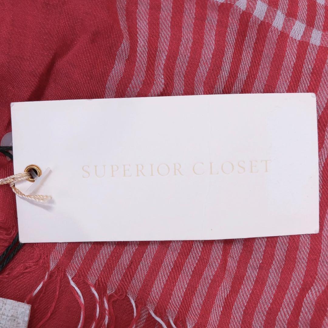 【06302】 SUPERIOR CLOSET スーペリアクローゼット ストール ピンク チェック 新古品 タグ付 未使用 カジュアル