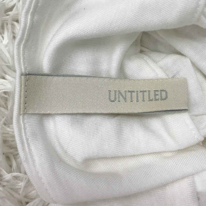 【06381】 UNTITLED アンタイトル ノースリーブシャツ サイズ1 / 約S ホワイト シアー素材 透け感 リボン レイヤード 重ね着 レディース