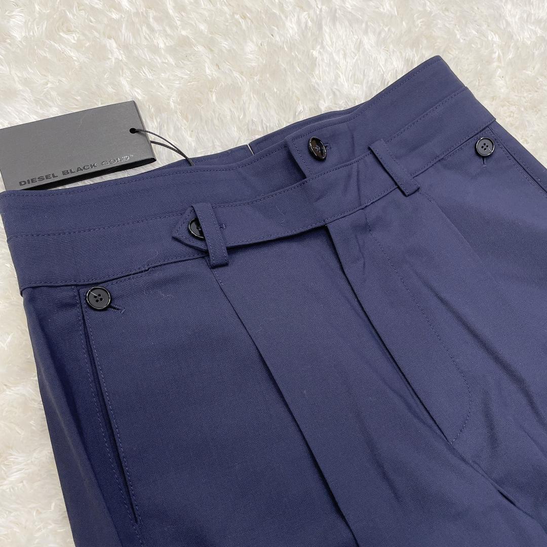 【06406】 新品 DIESEL ディーゼル スラックス パンツ 40 ネイビー ポケット タグ付き ベルトループ