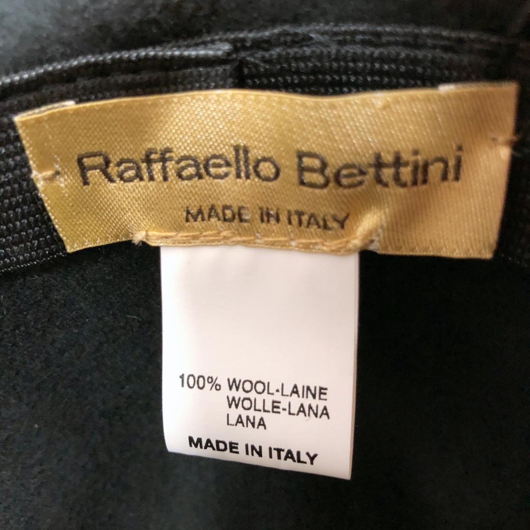 【06611】 Raffaello Bettini ラファエロ・ベッティーニ ハット 帽子 黒 大人 新古品 キャペリン ブラック リボン つば広 女優帽子
