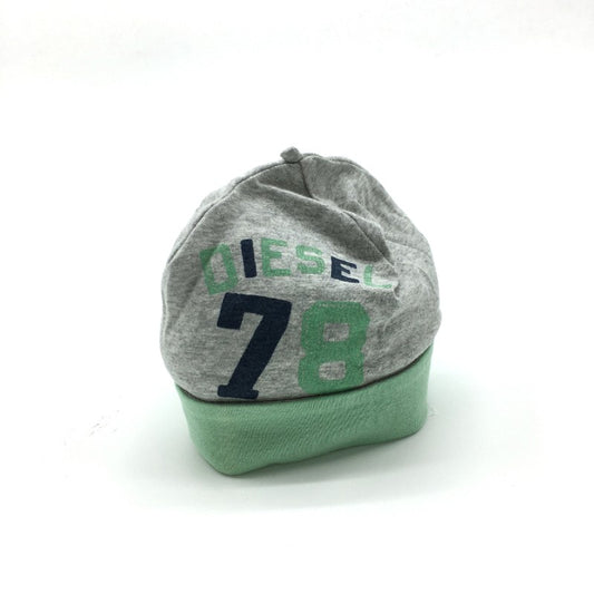 【06628】新古品 DIESEL ディーゼル キッズ 帽子 ニット帽 グリーン グレー かわいい 人気