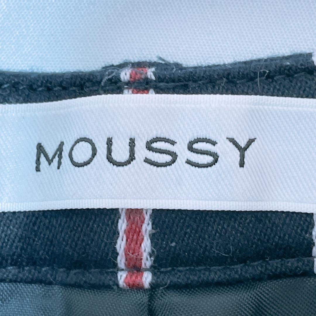 【07081】 moussy マウジー チノパン 1 ネイビー ストライプ パンツ 美品 おしゃれ オフィスレディー 仕事 ジップアップ