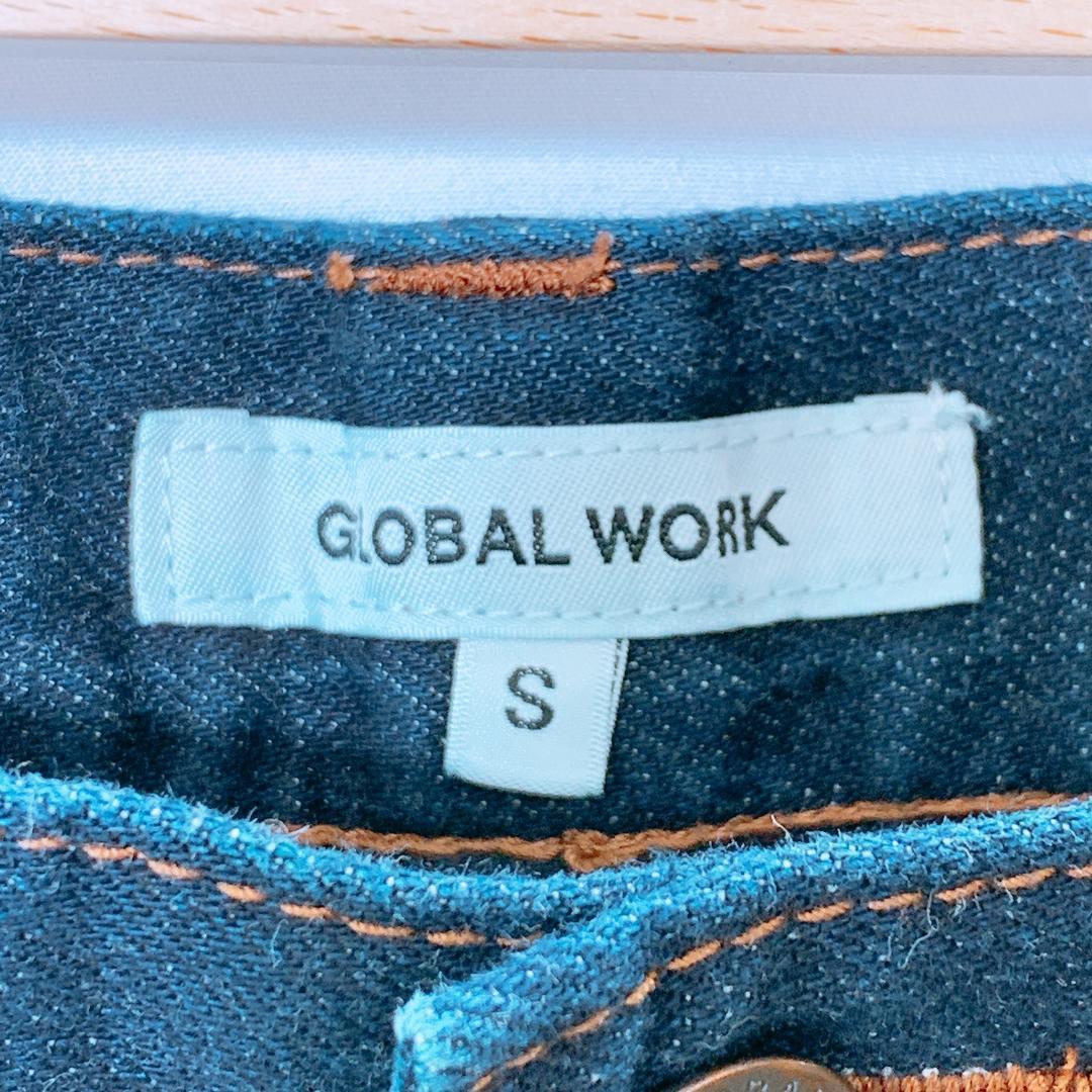 【07128】 GLOBAL WORK グローバル ワーク デニム ジーンズ S メンズ 美品 ポケット ジップアップ 濃いめ シンプル
