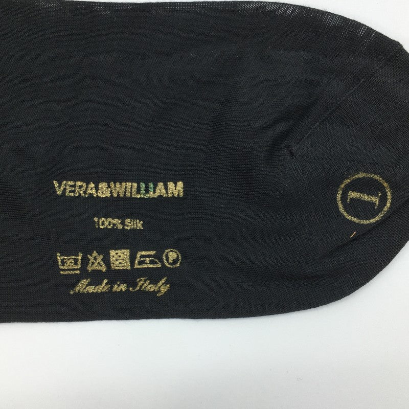 【07178】 VERA&WILLIAM ヴェラアンドウイリアム ストッキング サイズ1 ブラック シンプル ニーハイソックス サイズF相当 レディース