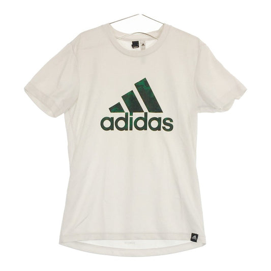 【07251】adidas アディダス トップス L 白 Tシャツ 半袖 スポーツ ウェア ホワイト ロゴプリント スポーツウェア 運動着 ランニング
