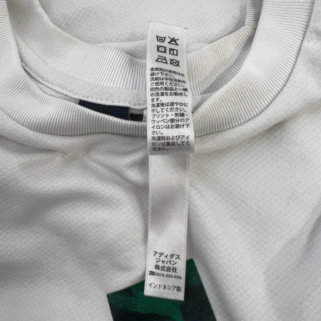 【07251】adidas アディダス トップス L 白 Tシャツ 半袖 スポーツ ウェア ホワイト ロゴプリント スポーツウェア 運動着 ランニング