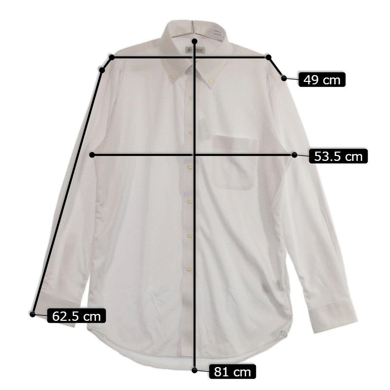 【07286】 新古品 i-shirt アイシャツ 長袖シャツ サイズLL(43-86) ホワイト フォーマル Yシャツ オフィス ストライプ メンズ
