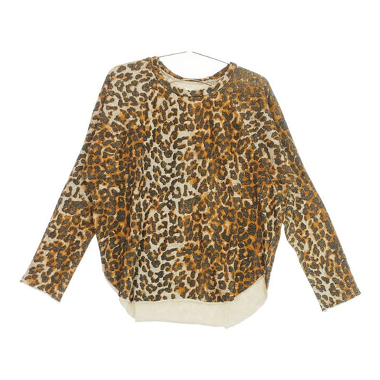 【07350】 NSF エヌエスエフ オーバーサイズ Tシャツ 長袖 豹柄 個性的 ワイド幅 大きめ ダメージ加工 新品 未使用