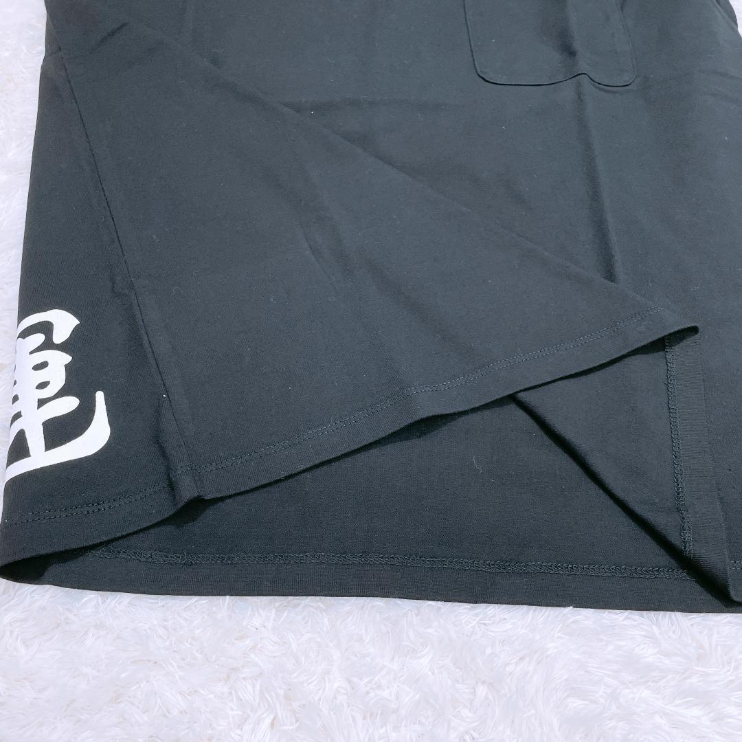 【07640】 美品 MENS BIGI メンズビギ トップス Tシャツ 半袖 L 黒 ブラック プリントT ゆったり オーバーサイズ