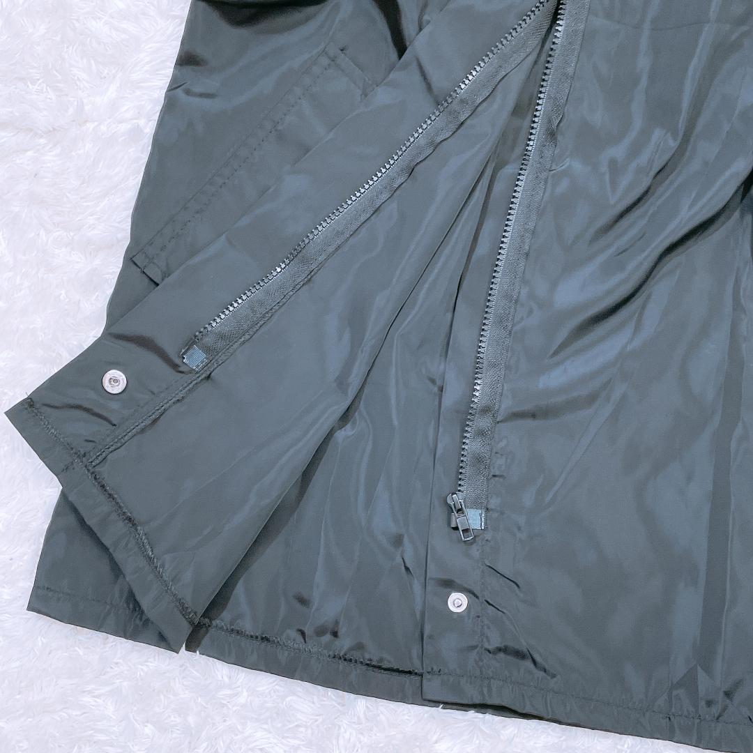 【07646】 ノーブランド アウター ジャケット パーカー ジャージ ナイロン ブラック 黒 シンプル ジップアップ 韓国ファッション