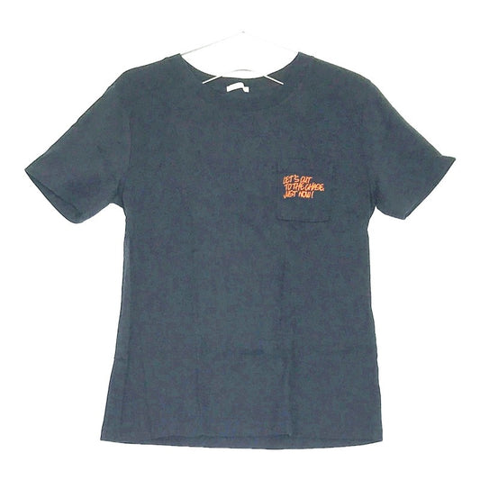 【07664】 GU ジーユー トップス Tシャツ カットソー M ネイビー 半袖 丸首 人気ブランド ユニクロ UNIQLO