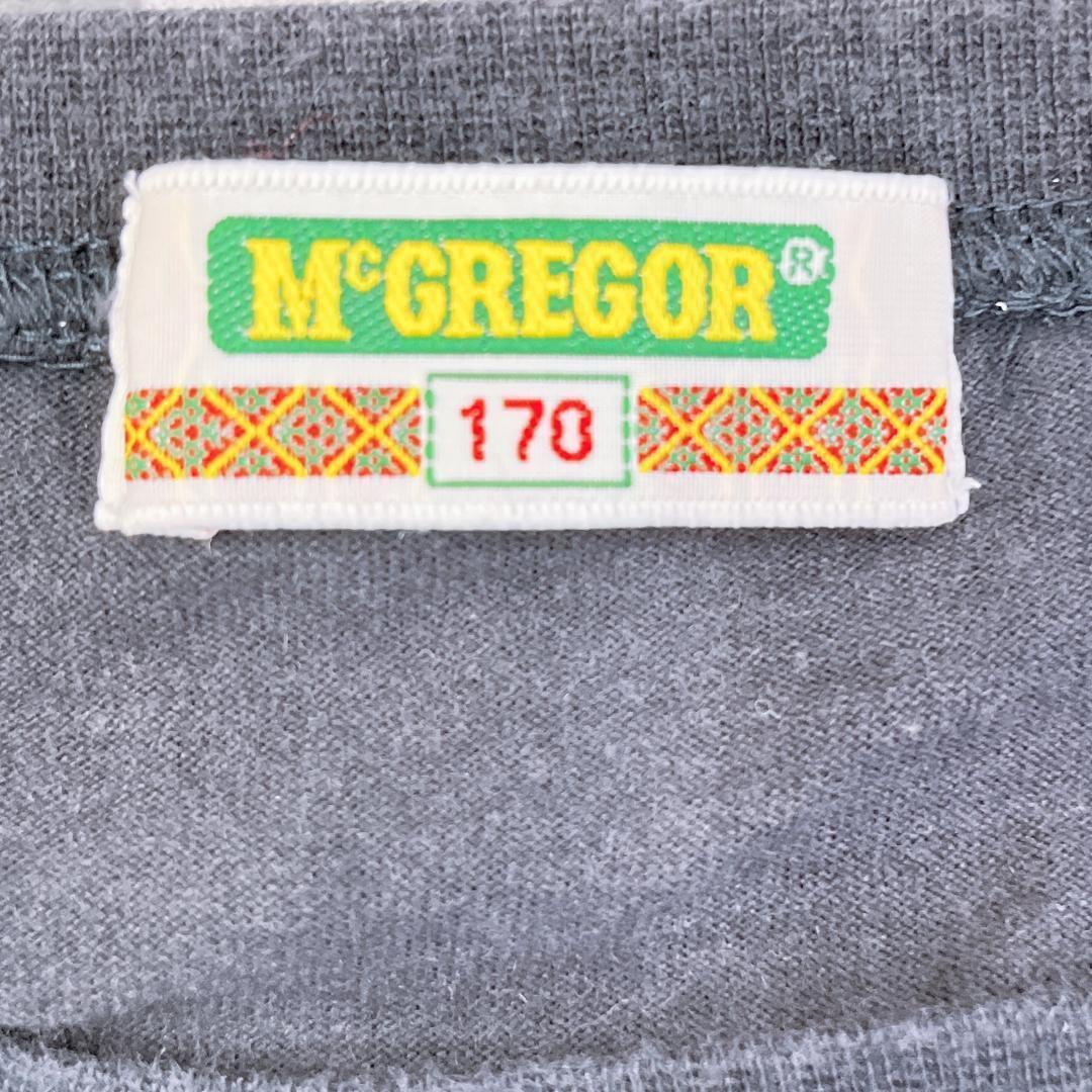 【07669】McGREGOR マックレガー トップス ネイビー 長袖 170cm ライン 長袖 カットソー ゆったり クルーネック ロングTシャツ