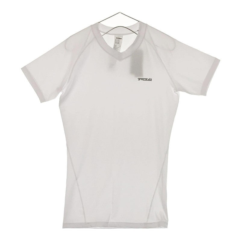 【07679】 新古品 TESLA テスラ Tシャツ 白 ホワイト 半袖 スポーツ シンプル 通気性 メンズ M