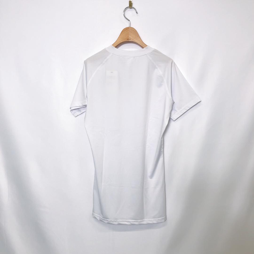 【07679】 新古品 TESLA テスラ Tシャツ 白 ホワイト 半袖 スポーツ シンプル 通気性 メンズ M