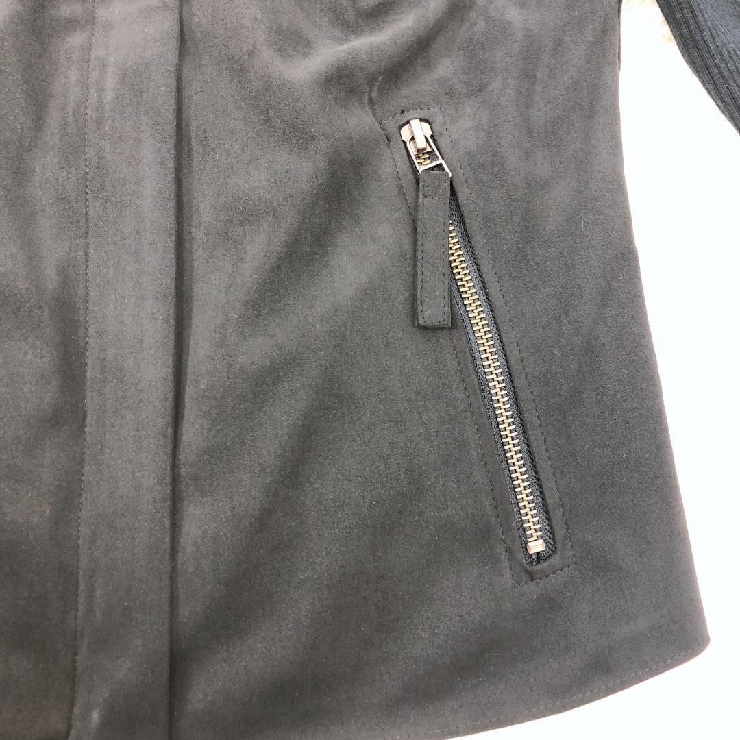 【07890】Diagram ジャケット アウター ジャンパー ブラック 上着 黒 S クール ポケット 長袖 かっこい カジュアル Uネック