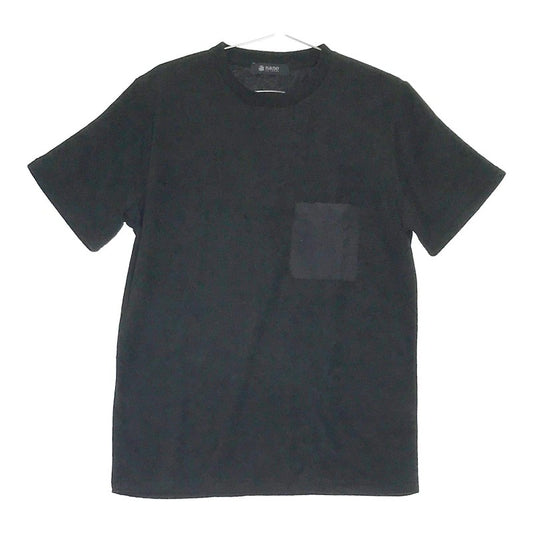 【07975】美品 NANO Tシャツ ブラック ナノ ユニバース パイル地 メンズ 紳士 良品 半袖 胸ポケット シンプル ラフ パイル生地 夏