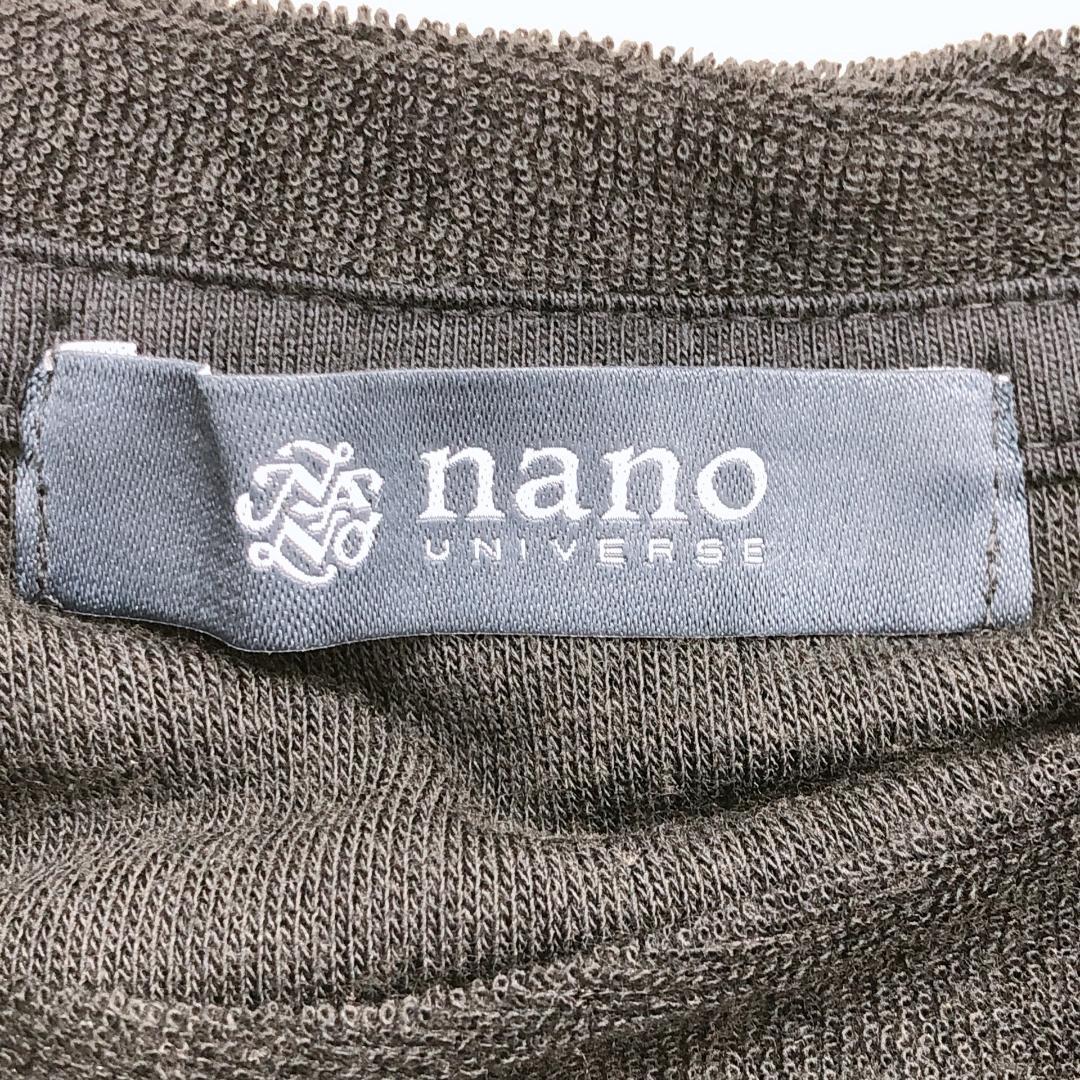 【07975】美品 NANO Tシャツ ブラック ナノ ユニバース パイル地 メンズ 紳士 良品 半袖 胸ポケット シンプル ラフ パイル生地 夏