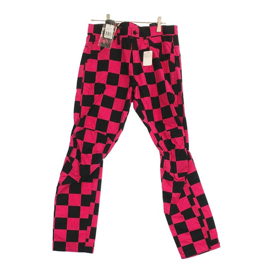 【08082】 G-STAR RAW ジースターロウ パンツ ボトム ピンク チェック チェッカー柄 タグ付き ピンク×ブラック カジュアル 29インチ