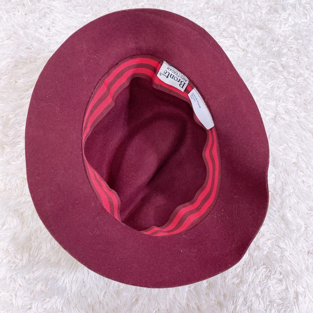 【08111】 Bronte プロンテ 帽子 ハット 紫 ワインレッド シンプル レディース カジュアル エレガント ファッション小物 中折れハット
