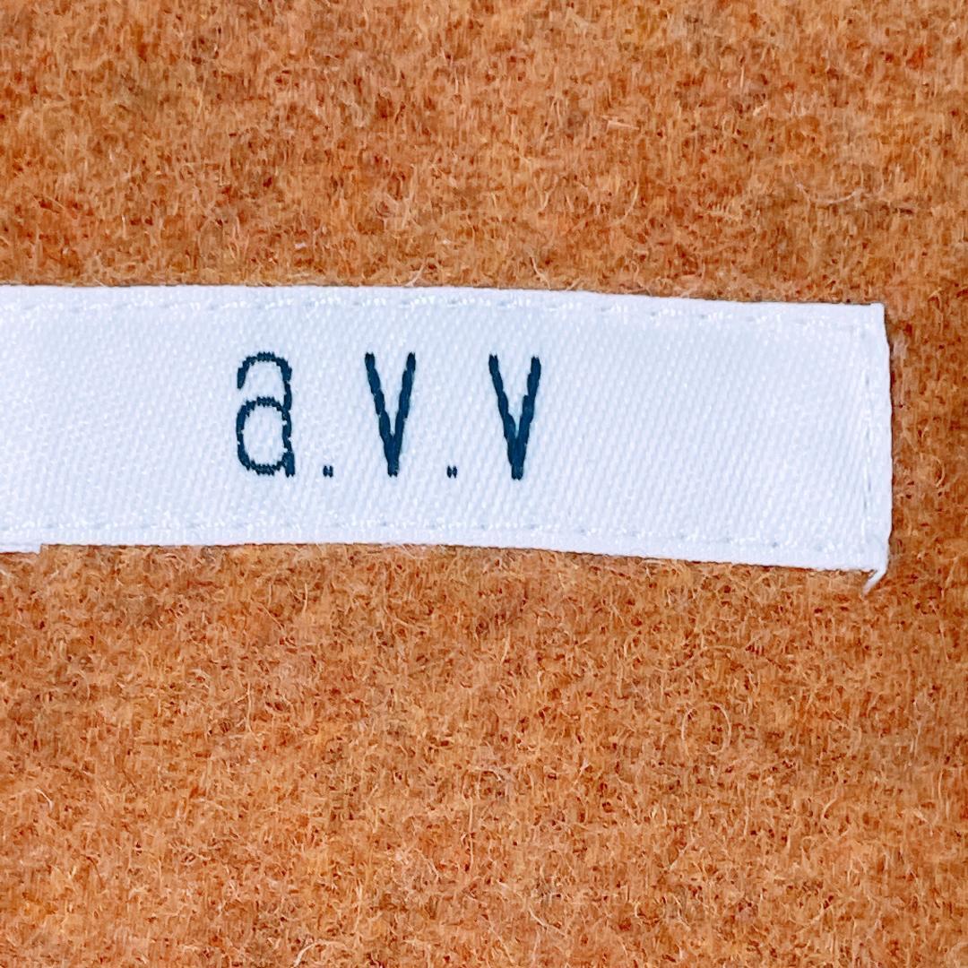 【08121】 a.v.v アーヴェヴェ アウター コート ロングコート Mサイズ ブラウン 茶色 シンプル カジュアル 無地 レディース ポケットあり