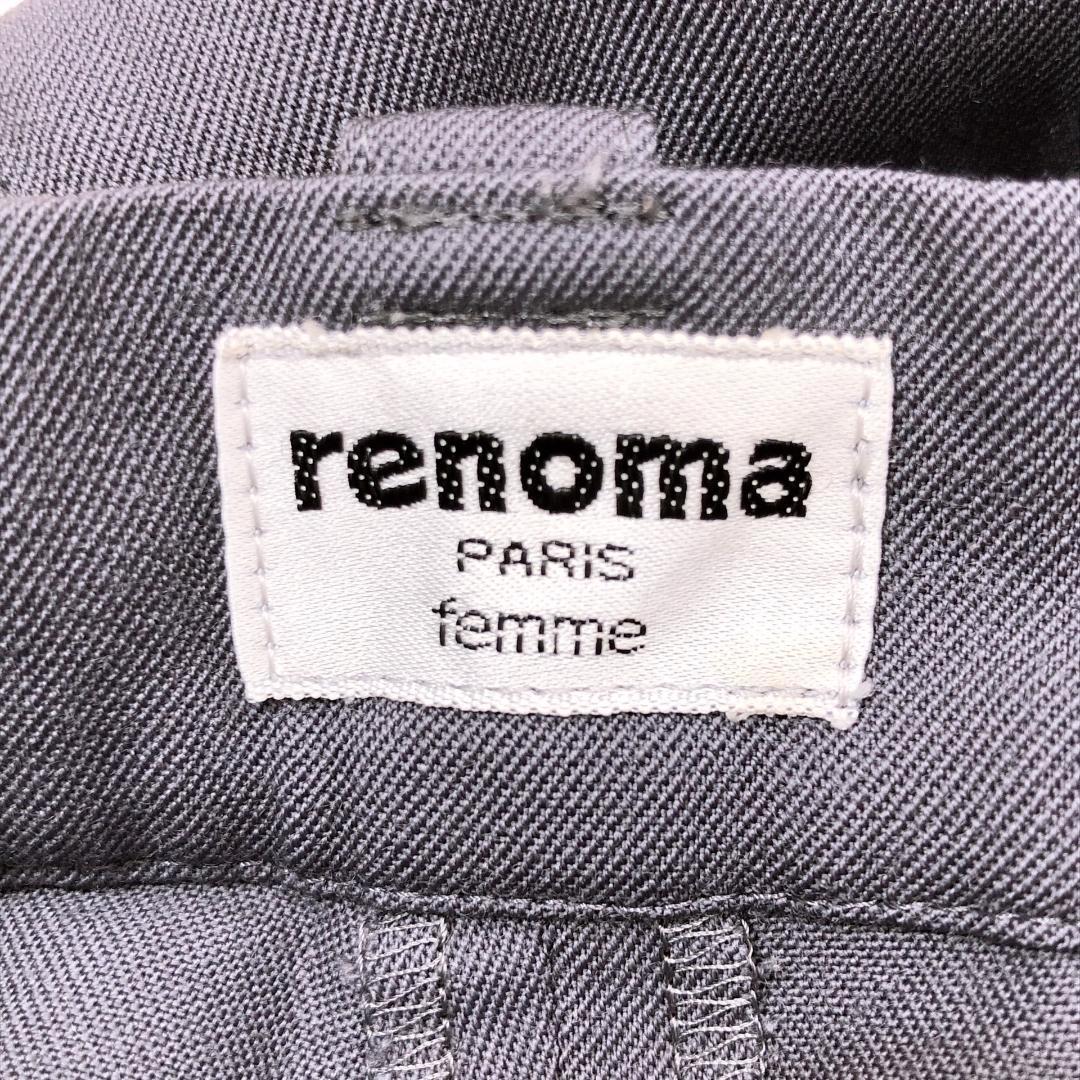 【08154】 renoma レノマ ボトムス パンツ スラックス スラックスパンツ グレー 灰色 センタープレス フォーマル オフィスカジュアル 上品