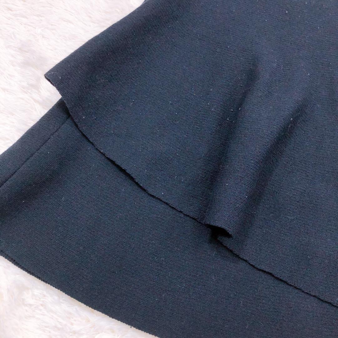 【08158】 ZARA BASIC ザラベーシック スカート フレアスカート フリルデザイン 黒 ブラック ミニ丈 段フリル ストレッチ シンプル 可愛い