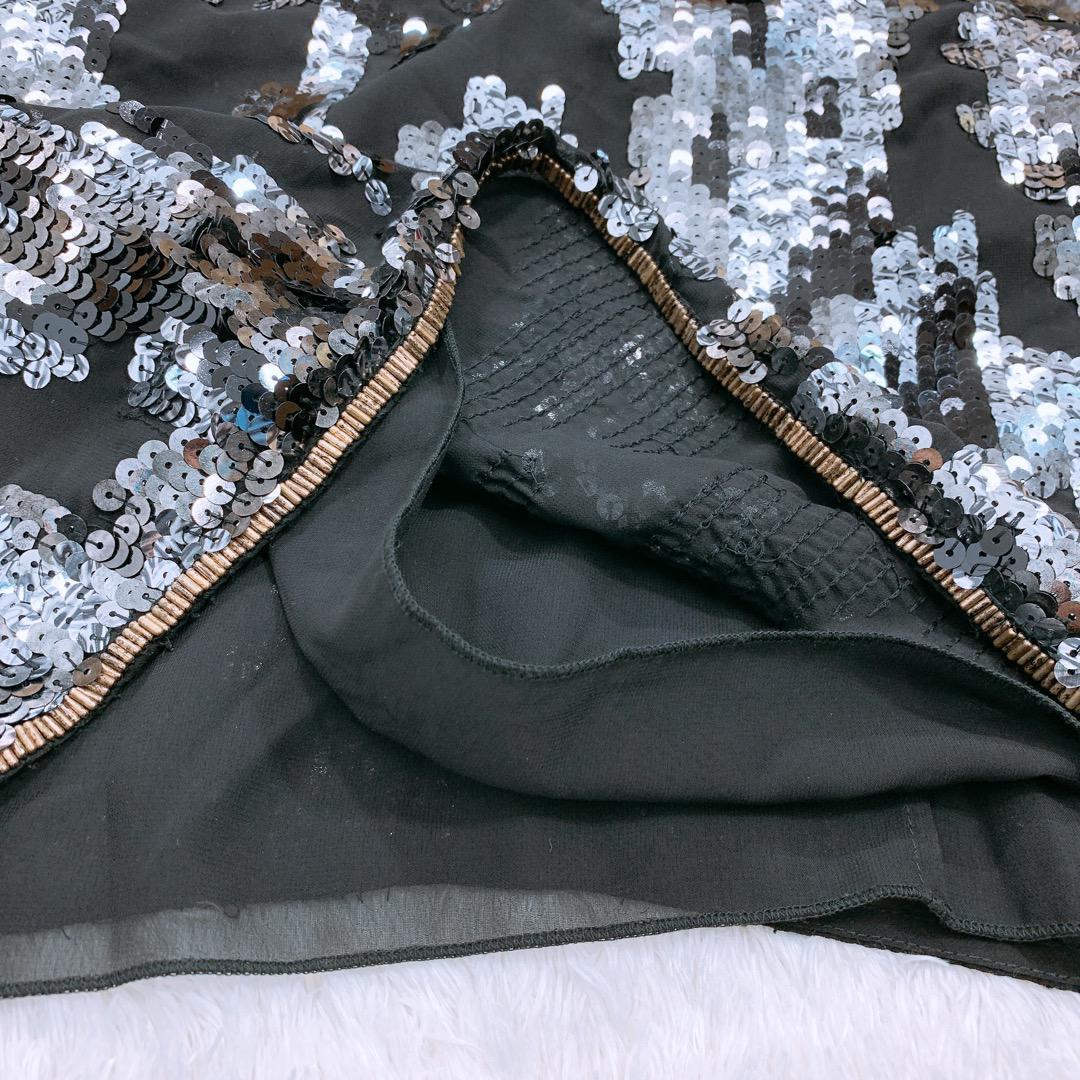 【08442】 DIESEL ディーゼル トップス チュニック XS タンクトップ ブラック 黒 スパンコール ドレス パーティー