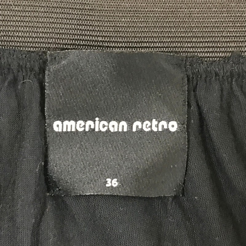 【08496】 AMERICAN RETRO アメリカンレトロ ミニスカート サイズ36 / 約S ブラック フレアシルエット レース 可愛い シンプル レディース