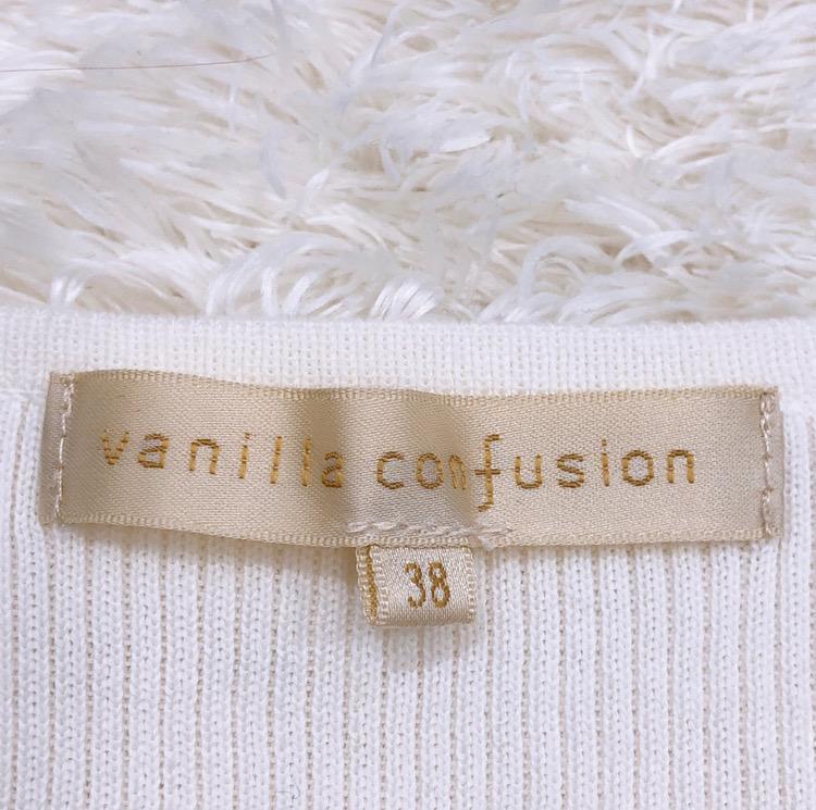 【08507】vanilla confusion ヴァニラコンフュージョン チュニック 38 半袖 ホワイト 胸元リボン
