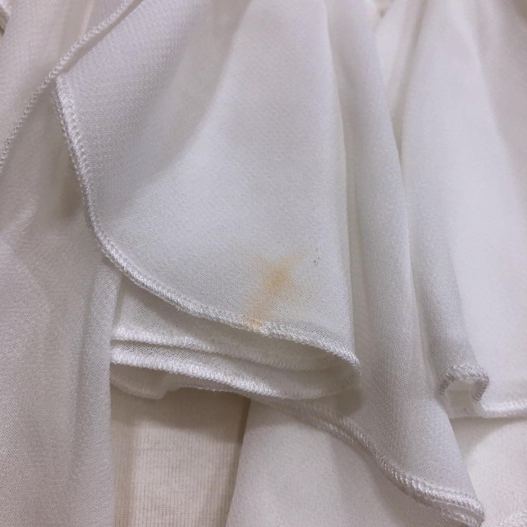 【08546】 ESPIE エスピエ トップス ブラウス 38 Tシャツ フリル ホワイト 白 半袖 シンプル 大人っぽい おしゃれ
