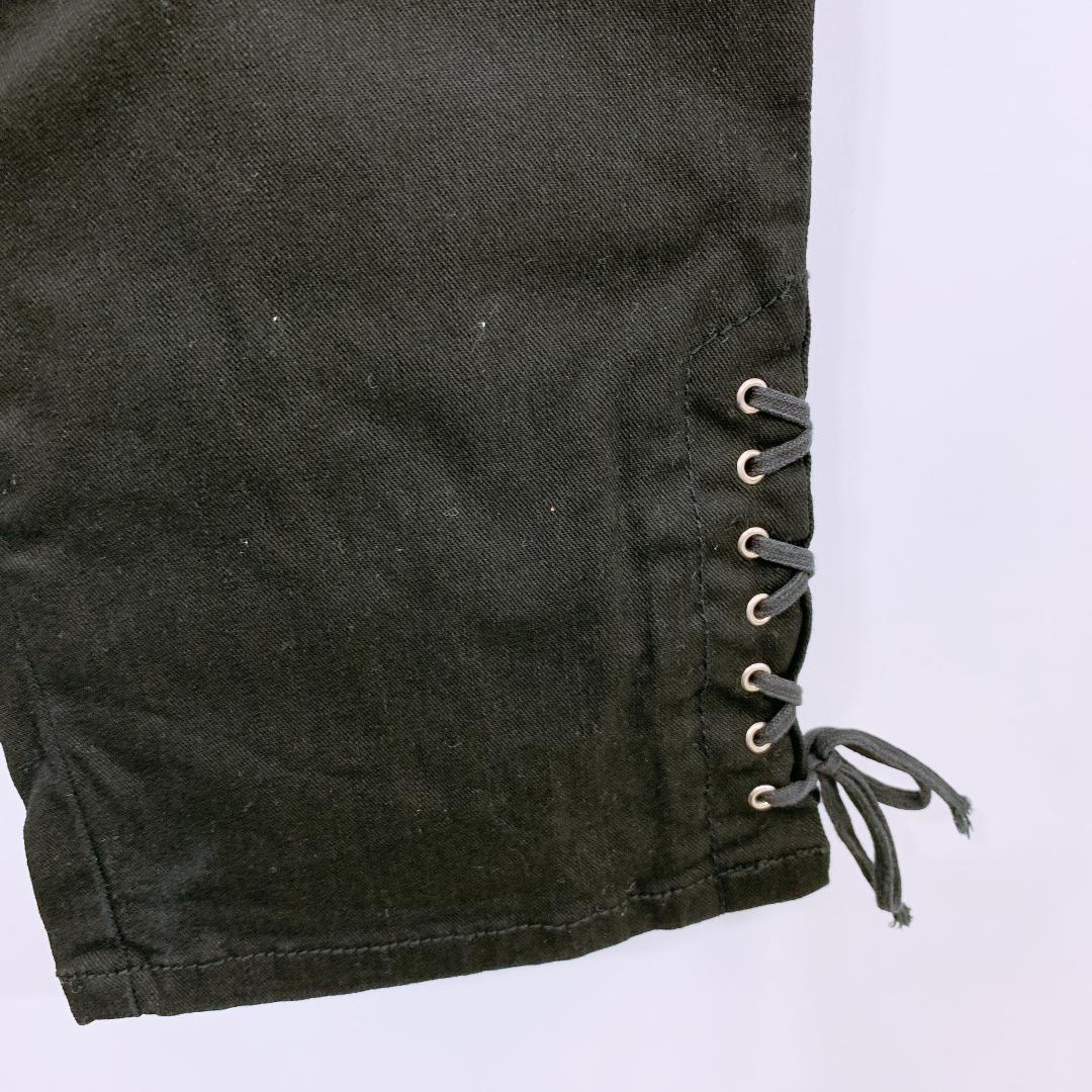 【08580】 LEST ROSE レスト ローズ パンツ カジュアルパンツ クロップドパンツ 黒パンツ 黒 ブラック 3 Lサイズ相当 カジュアル シンプル