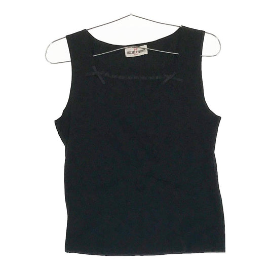 【08602】 GALLERY VISCONTI ギャラリービスコンティ ノースリーブ Tシャツ 黒 2 ブラック タンクトップ リボン シンプル