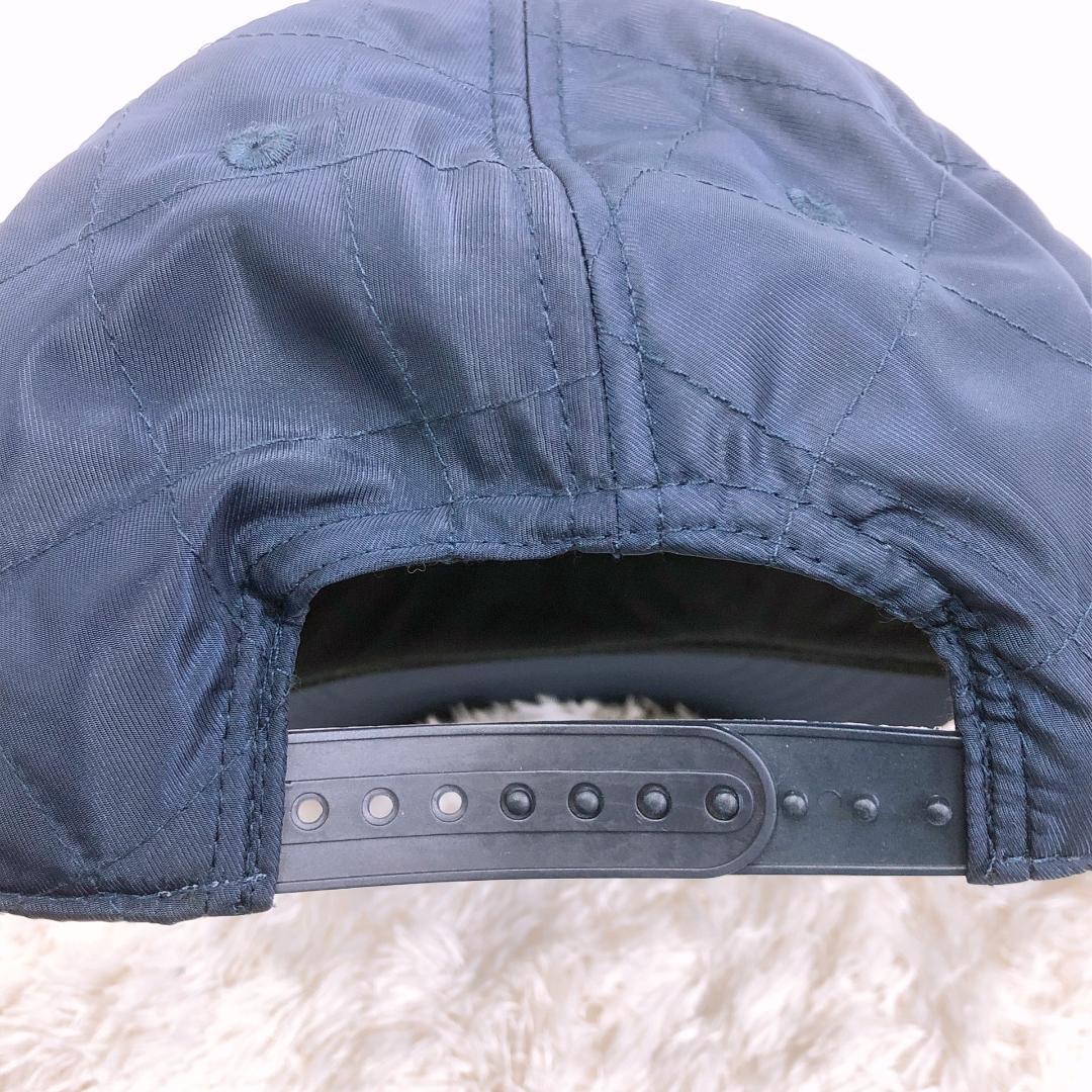 【08740】 新古品 メンズ PMCV キャップ 帽子 F ネイビー 龍 ドラゴン タグ付き つるつる素材 アジャスター付