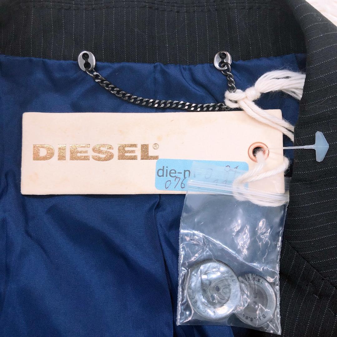 【08777】 新品 DIESEL ディーゼル テーラード ジャケット 裏地あり 44 S メンズ スーツ フォーマル ブラック ネイビー