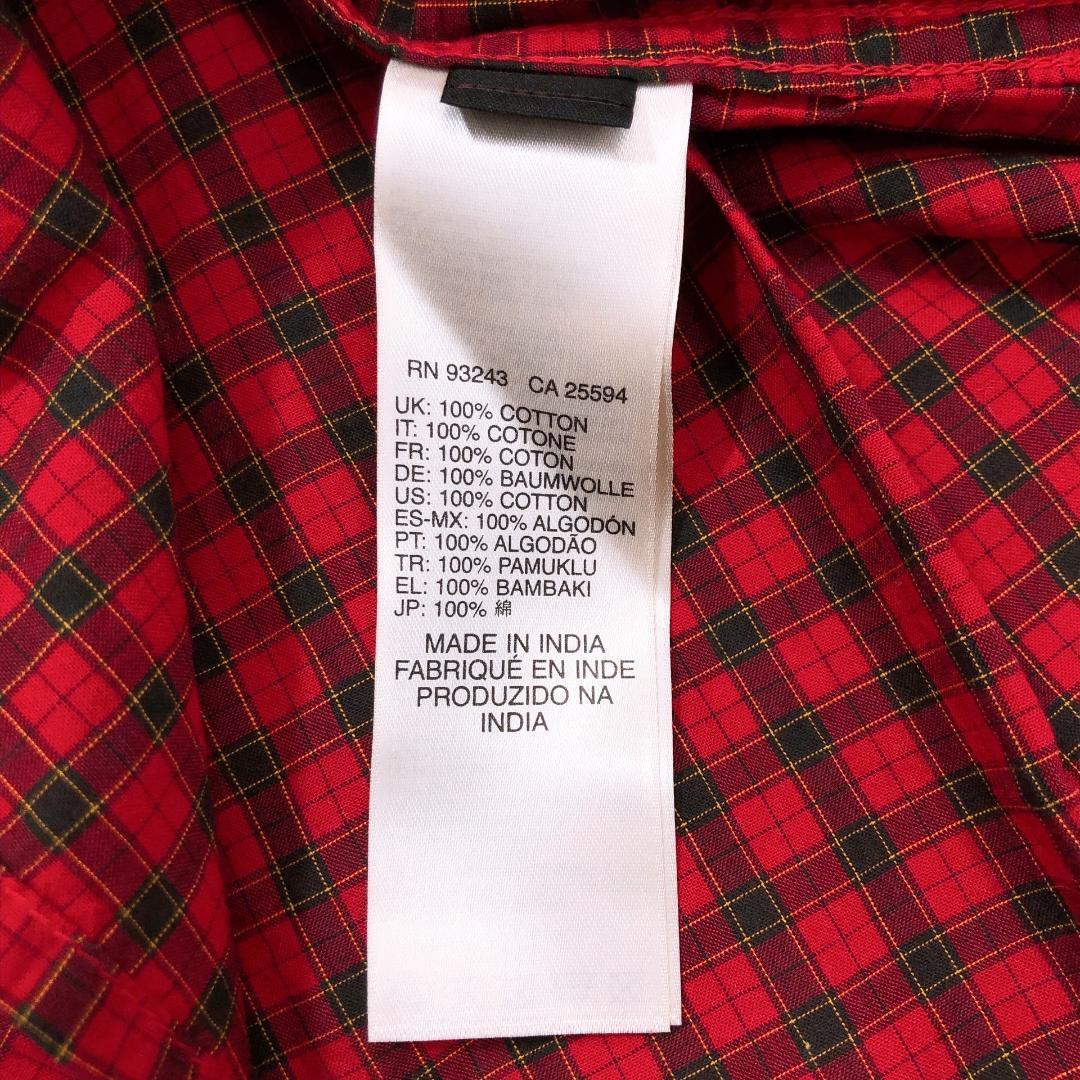 【08785】美品 DIESEL トップス XSサイズ RED 良品 未使用に近い ディーゼ シャツ ノースリーブ ノースリーブシャツ チェック柄 カジュアル