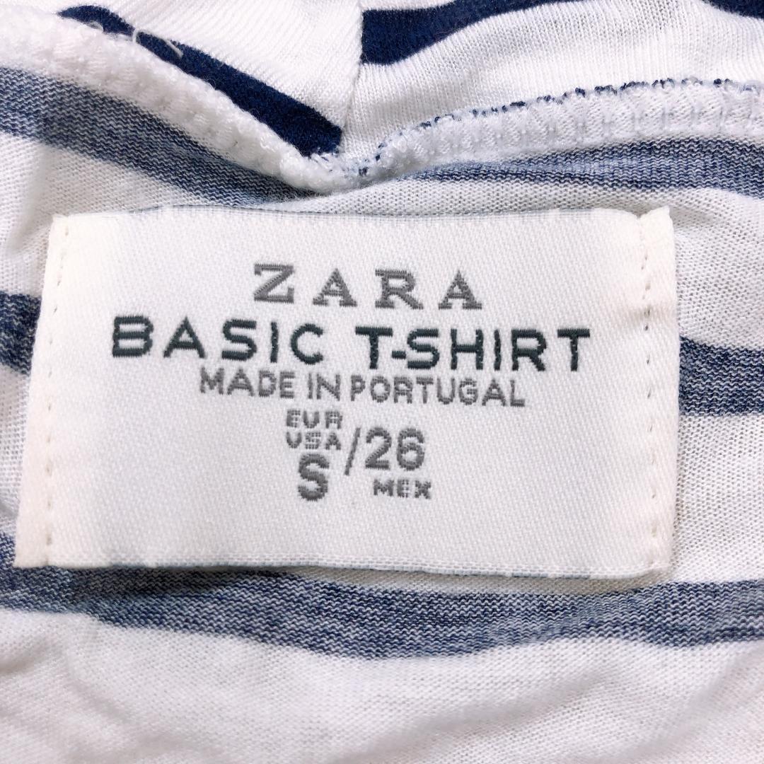 【09044】ZARA ザラ トップス ボーダー スカート デニム 2点セット 紺 長袖 セットアイテム おしゃれ かわいい カジュアル 無地
