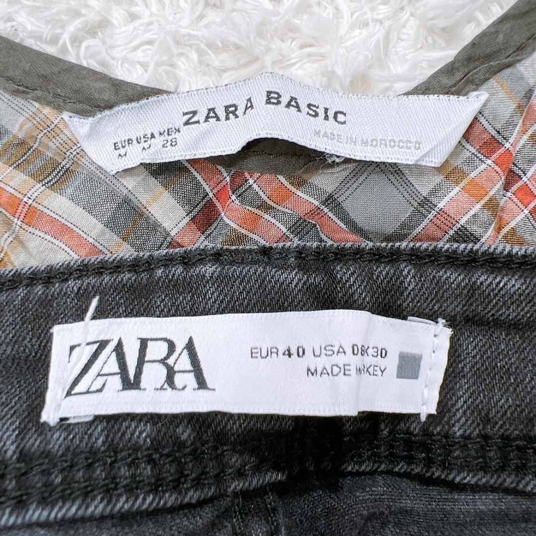 【09188】 ZARA BASIC ZARA ザラ ザラベーシック ワンピース パンツ デニムパンツ 2点セット カジュアル ジーンズ Gパン ポケットあり