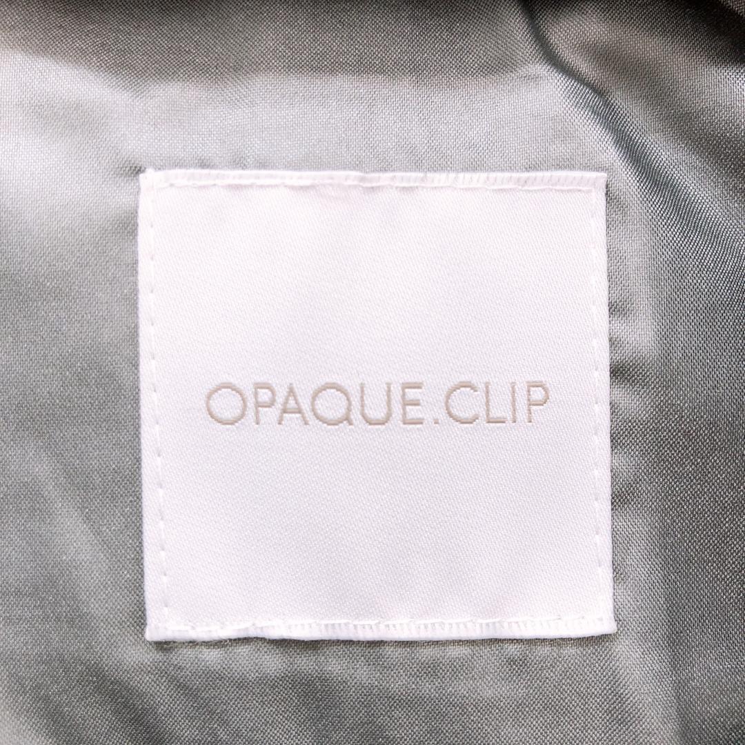 【09223】 OPAQUE.CLIP オペークドットクリップ ダウンベスト グレー Mサイズ フード付き シンプル カジュアル ジップアップ ポケットあり