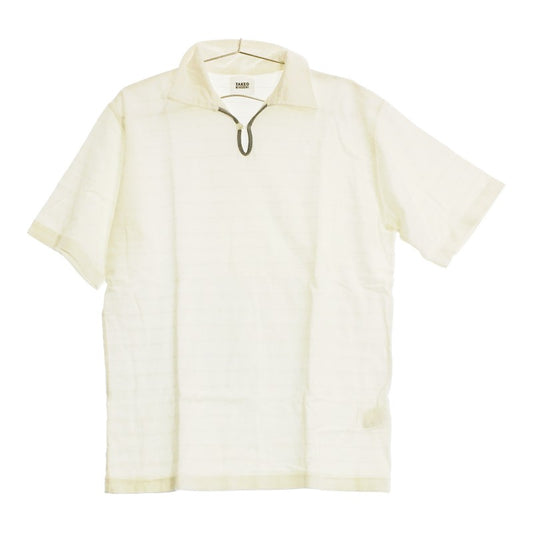 【09484】 TAKEO KIKUCHI タケオキクチ トップス Tシャツ フリーサイズ 襟付き ホワイト 白 シンプル カジュアル ボタンあり 半袖Tシャツ